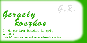 gergely roszkos business card